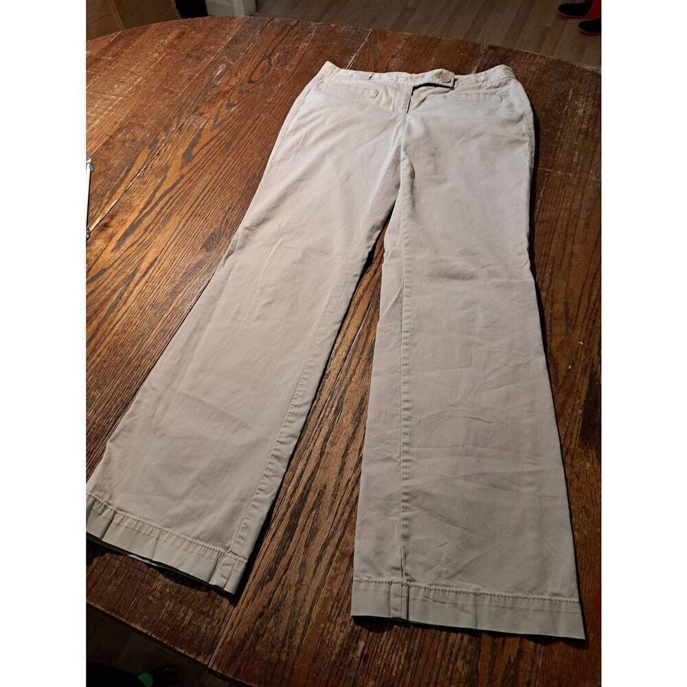 Ann Taylor LOFT Curvy Fit Trousers Women’s Size 4 Tan Khaki Cotton Blend Pants